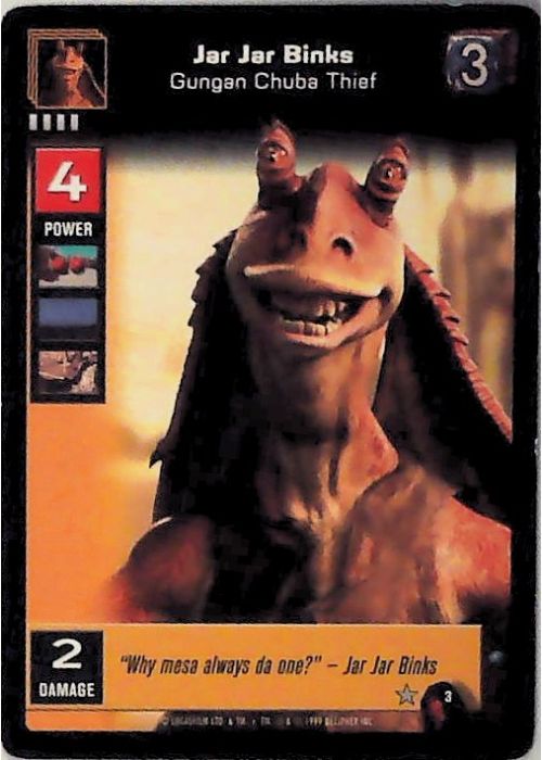 Young Jedi CCG | Jar Jar Binks - Gungan Chuba Thief (Menace of Darth Maul #3) | The Nerd Merchant