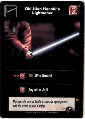 Young Jedi CCG | Obi-Wan Kenobi's Lightsaber (Menace of Darth Maul #34) | The Nerd Merchant