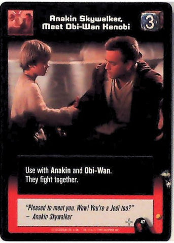 Young Jedi CCG | Anakin Skywalker, Meet Obi-Wan Kenobi (Menace of Darth Maul #47) | The Nerd Merchant