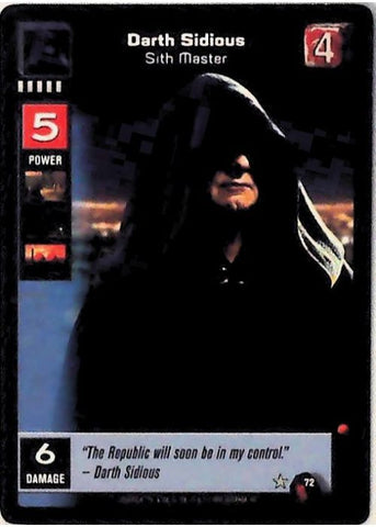 Young Jedi CCG | Darth Sidious - Sith Master (Menace of Darth Maul #72) | The Nerd Merchant