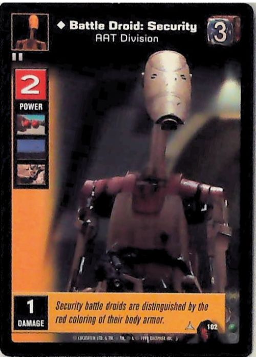 Young Jedi CCG | Battle Droid: Security - AAT Division (Menace of Darth Maul #102) | The Nerd Merchant