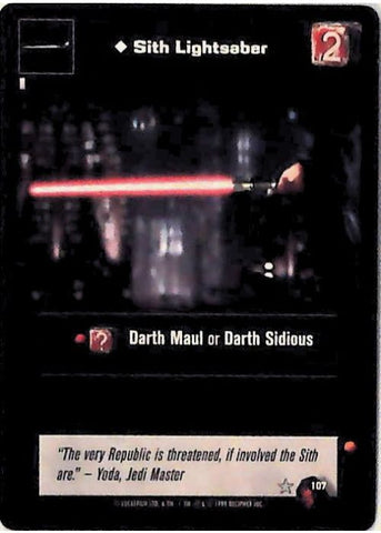 Young Jedi CCG | Sith Lightsaber (Menace of Darth Maul #107) | The Nerd Merchant