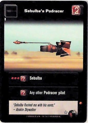 Young Jedi CCG | Sebulba's Podracer (Menace of Darth Maul #109) | The Nerd Merchant