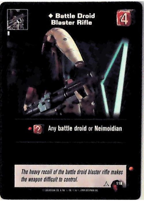 Young Jedi CCG | Battle Droid Blaster Rifle (Menace of Darth Maul #118) | The Nerd Merchant