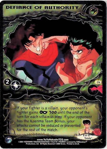 Yu Yu Hakusho TCG | Defiance of Authority (Foil) - Betrayal #76 | The Nerd Merchant