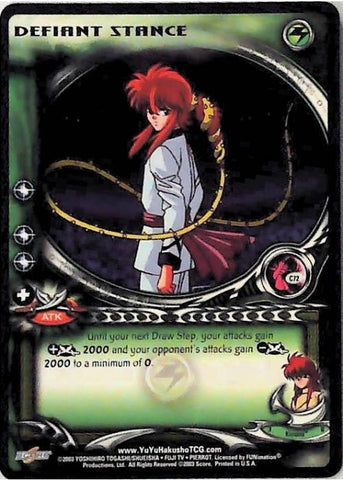 Yu Yu Hakusho TCG | Defiant Stance (Foil) - Dark Tournament C72 | The Nerd Merchant