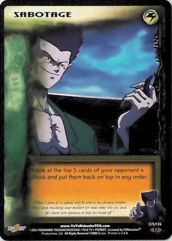 Yu Yu Hakusho TCG | Sabotage - Ghost Files C75 [1st Ed.] | The Nerd Merchant