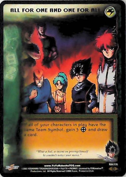 Yu Yu Hakusho TCG | All For One and One For All - Ghost Files R84 [1st Ed.] | The Nerd Merchant