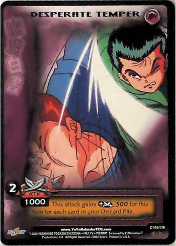 Yu Yu Hakusho TCG | Desperate Temper - Ghost Files C144 [1st Ed.] | The Nerd Merchant