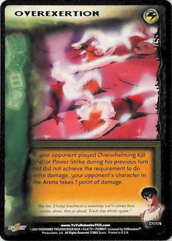 Yu Yu Hakusho TCG | Overexertion - Ghost Files C71 | The Nerd Merchant
