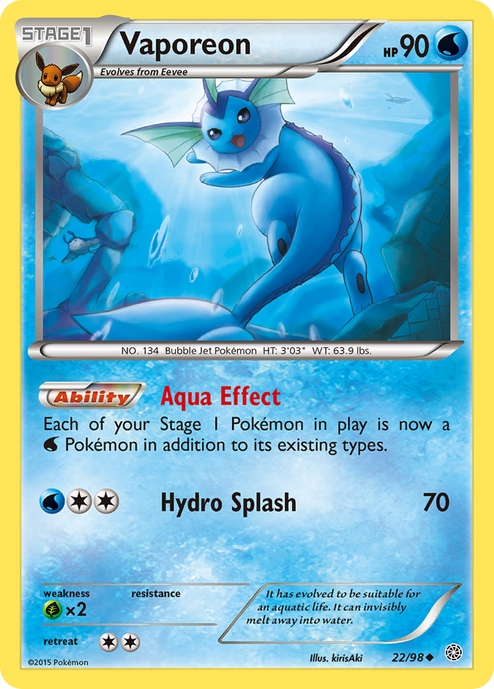 Pokemon | Vaporeon (22/98) [XY: Ancient Origins] | The Nerd Merchant