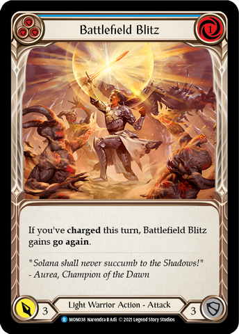 Flesh and Blood TCG | Battlefield Blitz (Blue) [MON038-RF] (Monarch)  1st Edition Rainbow Foil | The Nerd Merchant