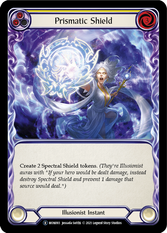 Flesh and Blood TCG | Prismatic Shield (Yellow) [U-MON093-RF] (Monarch Unlimited)  Unlimited Rainbow Foil | The Nerd Merchant
