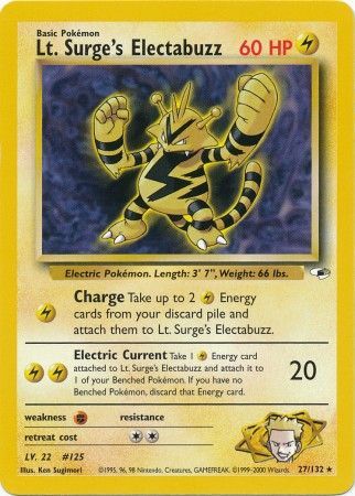 Pokemon | Lt. Surge's Electabuzz (27/132) [Gym Heroes Unlimited] | The Nerd Merchant