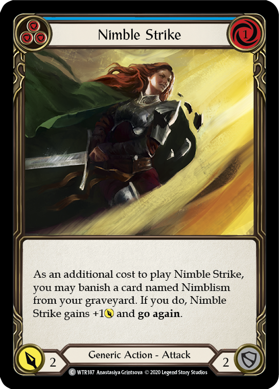 Flesh and Blood TCG | Nimble Strike (Blue) [U-WTR187] (Welcome to Rathe Unlimited)  Unlimited Rainbow Foil | The Nerd Merchant