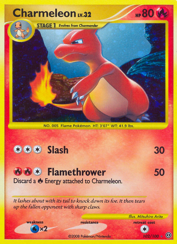 Pokemon | Charmeleon (102/100) [Diamond & Pearl: Stormfront] | The Nerd Merchant