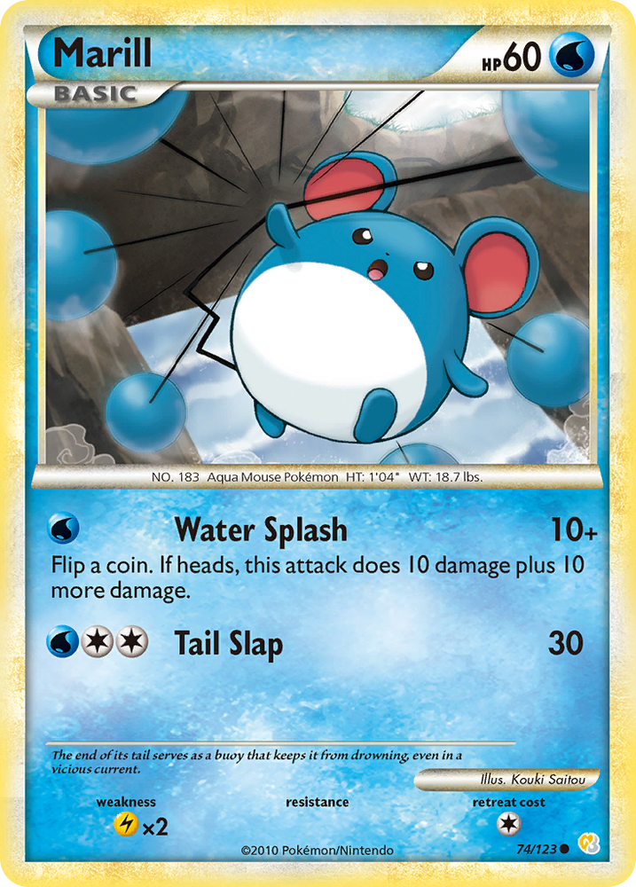 Pokemon | Marill (74/123) [HeartGold & SoulSilver: Base Set] | The Nerd Merchant