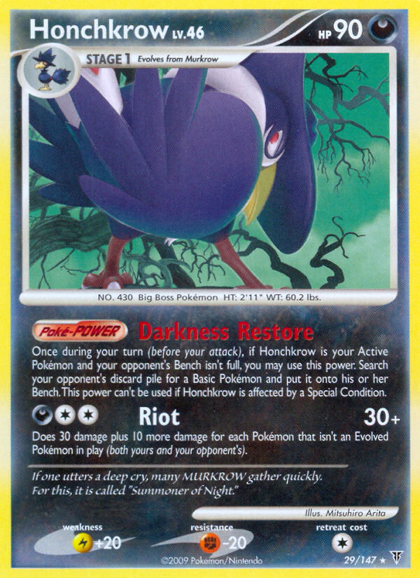 Pokemon | Honchkrow (29/147) [Platinum: Supreme Victors] | The Nerd Merchant