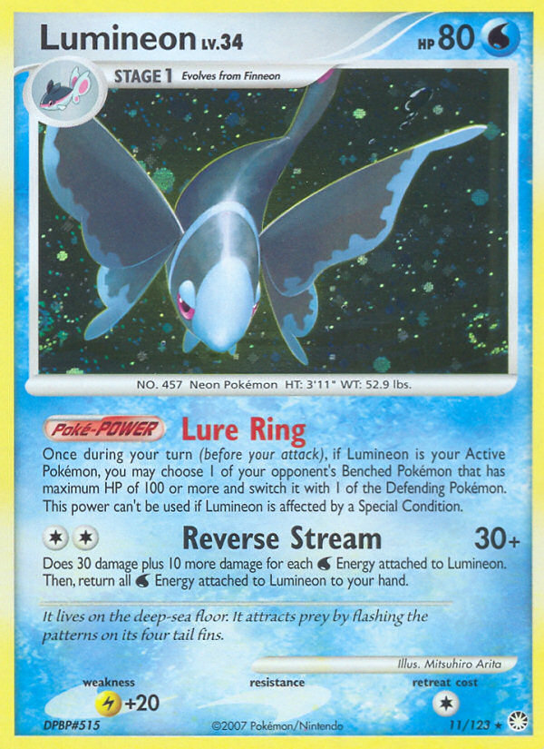 Pokemon | Lumineon (11/123) [Diamond & Pearl: Mysterious Treasures] | The Nerd Merchant