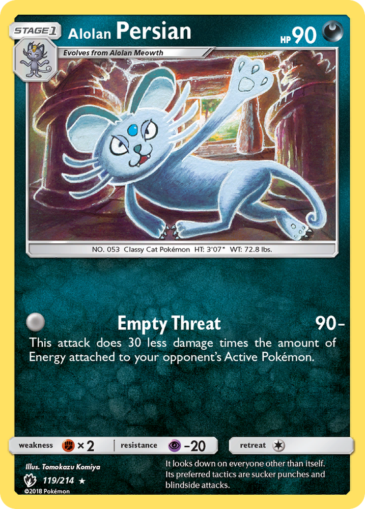 Pokemon | Alolan Persian (119/214) [Sun & Moon: Lost Thunder] | The Nerd Merchant