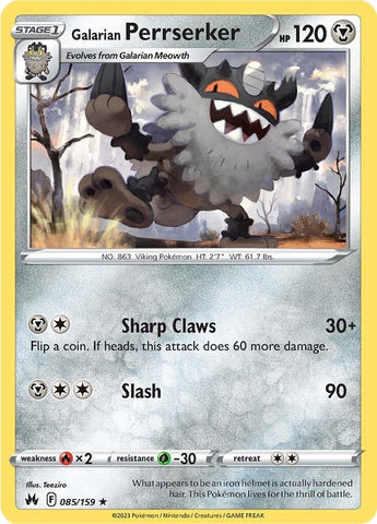 Pokemon | Galarian Perrserker (085/159) [Sword & Shield: Crown Zenith] | The Nerd Merchant