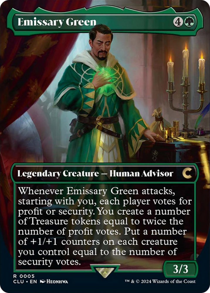 Magic | Emissary Green (Borderless) [Ravnica: Clue Edition] | The Nerd Merchant