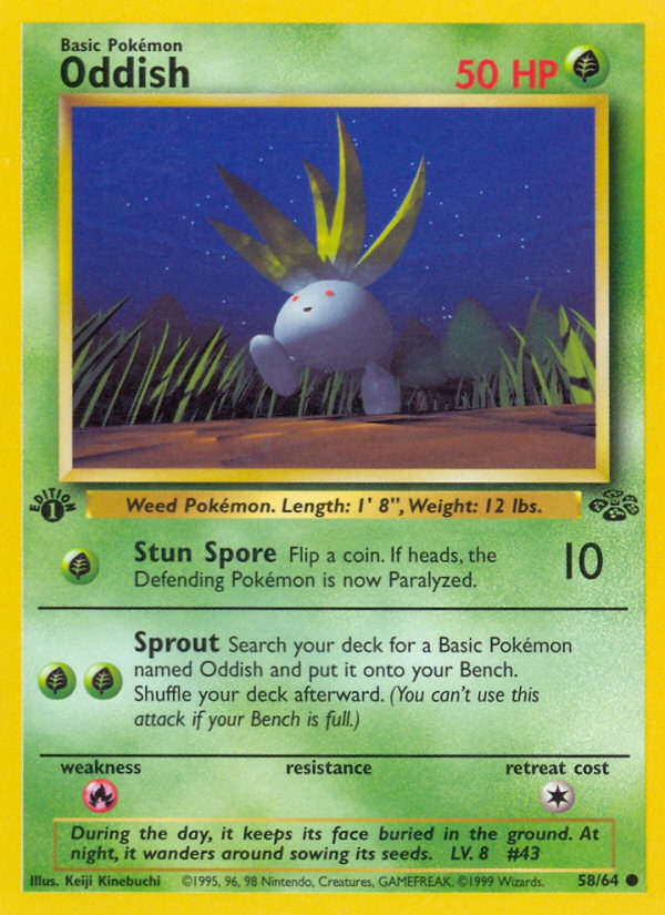 Pokemon | Oddish (58/64) [Jungle 1st Edition] | The Nerd Merchant