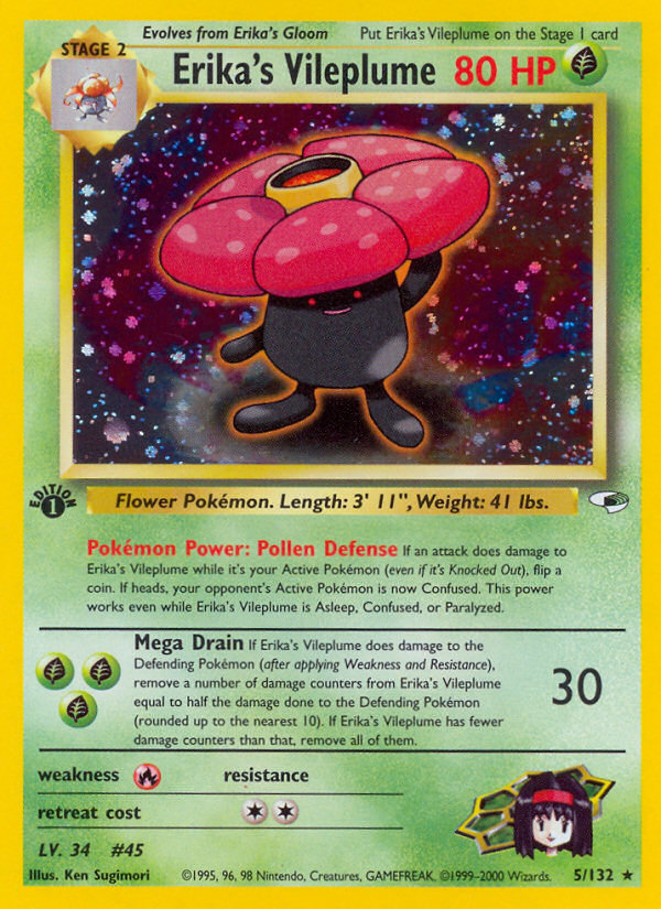 Pokemon | Erika's Vileplume (5/132) [Gym Heroes 1st Edition] | The Nerd Mechant