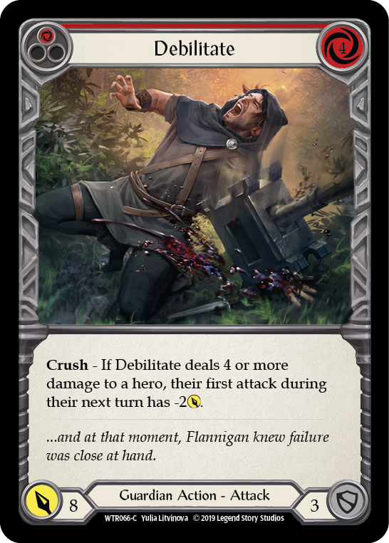 Flesh and Blood TCG | Debilitate (Red) [WTR066-C] (Welcome to Rathe)  Alpha Print Normal | The Nerd Merchant
