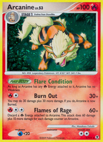 Pokemon | Arcanine (1/111) [Platinum: Rising Rivals] | The Nerd Merchant