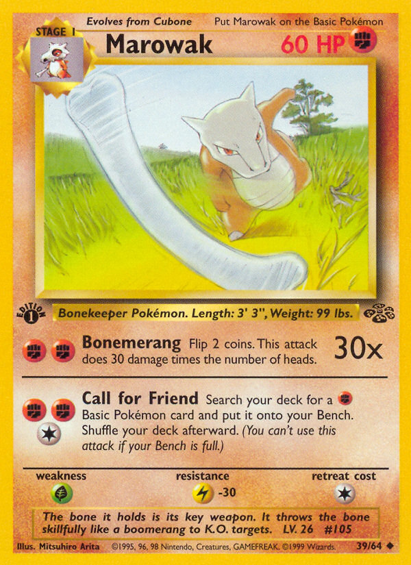 Pokemon | Marowak (39/64) [Jungle 1st Edition] | The Nerd Merchant