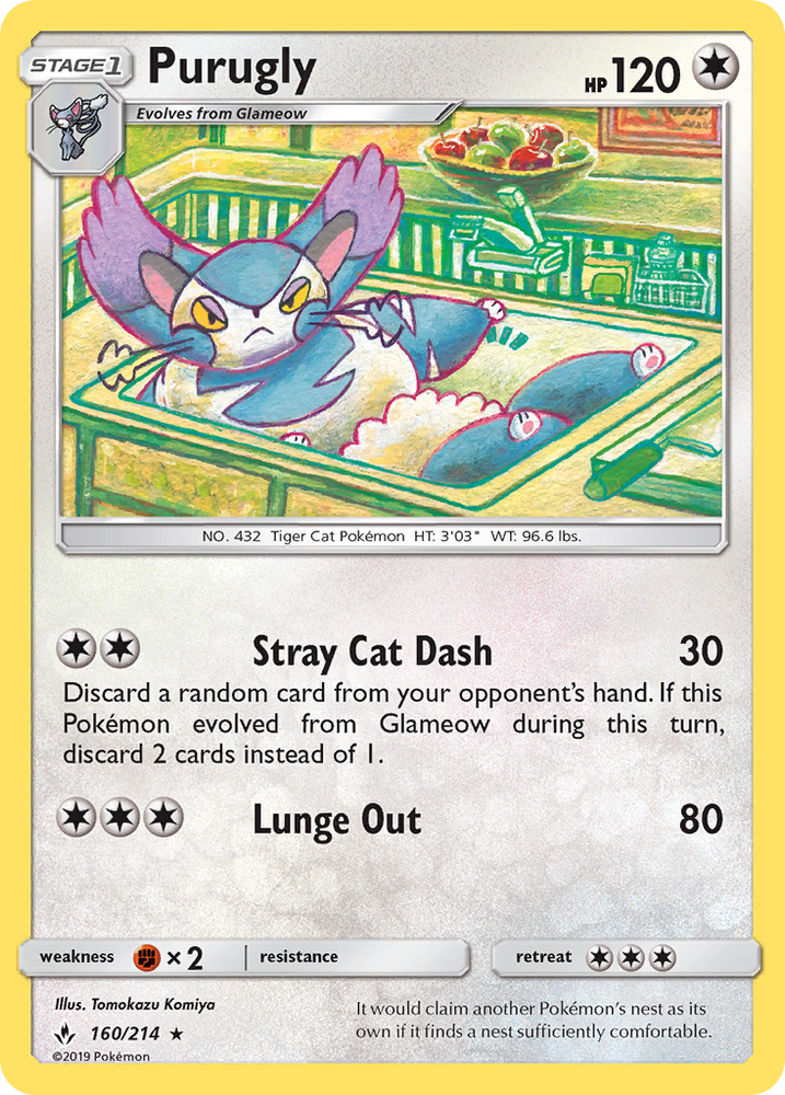 Pokemon | Purugly (160/214) [Sun & Moon: Unbroken Bonds] | The Nerd Merchant