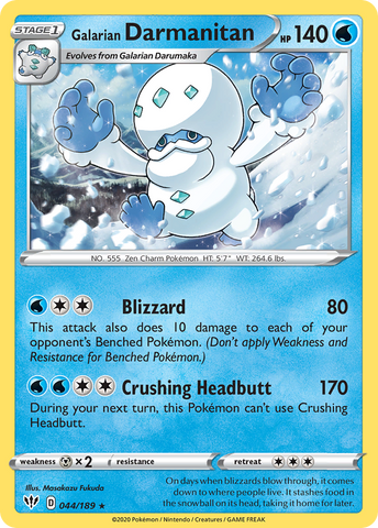 Pokemon | Galarian Darmanitan (044/189) [Sword & Shield: Darkness Ablaze] | The Nerd Merchant