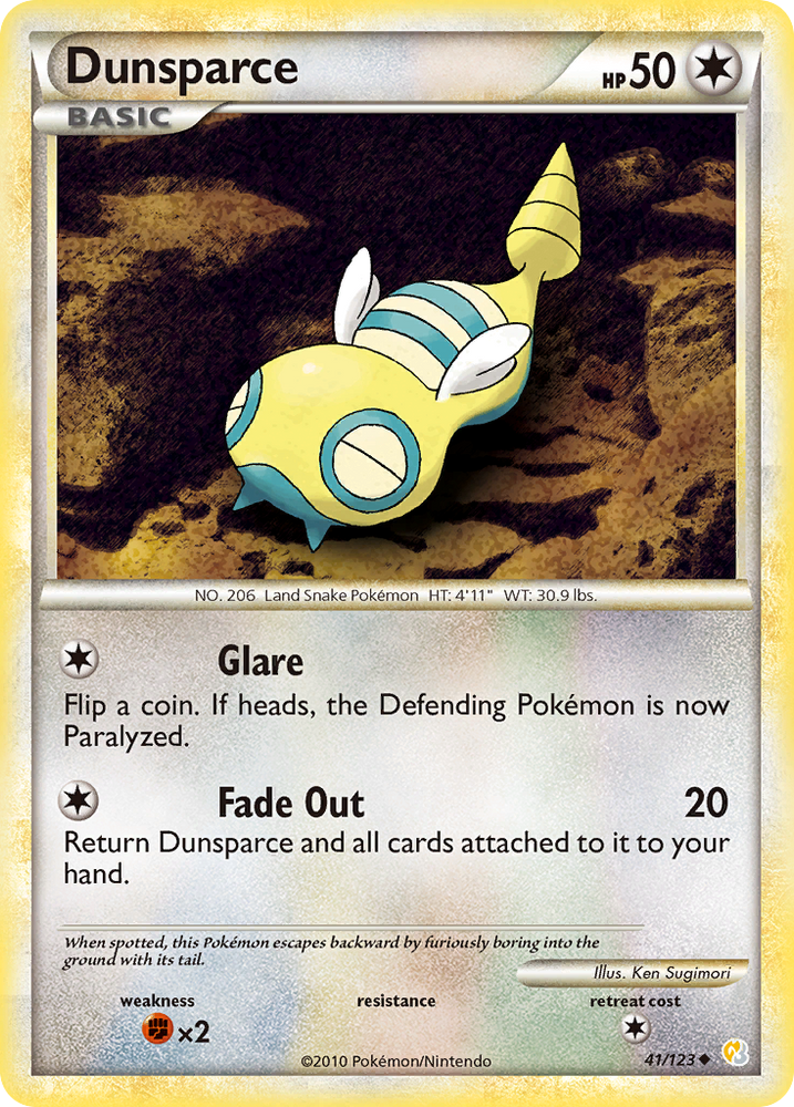Pokemon | Dunsparce (41/123) [HeartGold & SoulSilver: Base Set] | The Nerd Merchant