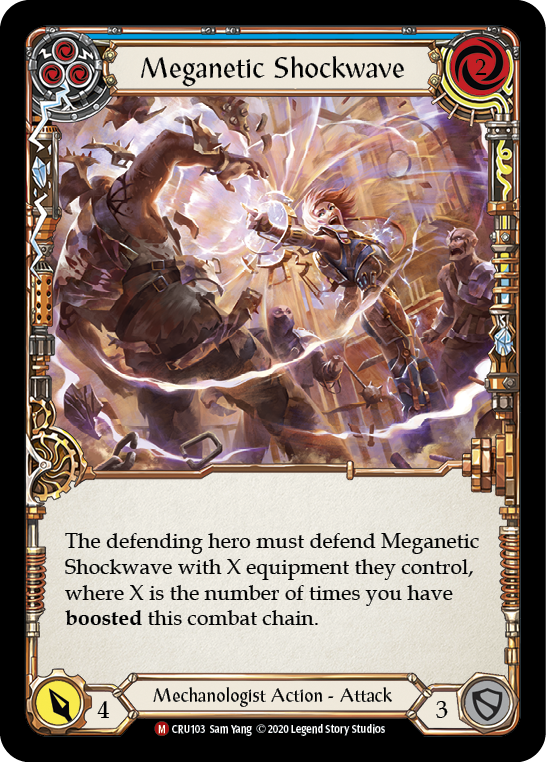 Flesh and Blood TCG | Meganetic Shockwave [CRU103] (Crucible of War)  1st Edition Rainbow Foil | The Nerd Merchant