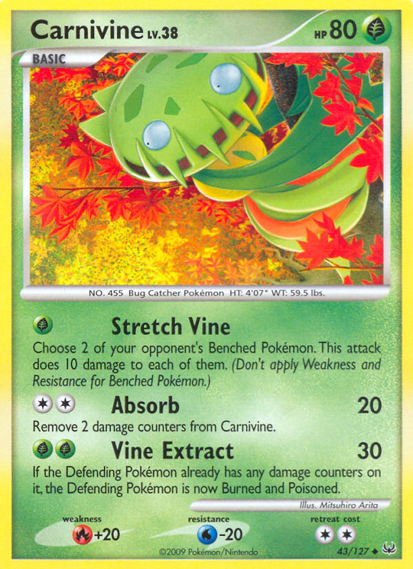 Pokemon | Carnivine (43/127) [Platinum: Base Set] | The Nerd Merchant