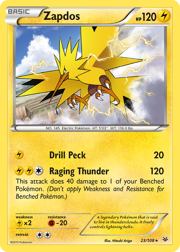 Pokemon | Zapdos (23/108) [XY: Roaring Skies] | The Nerd Merchant