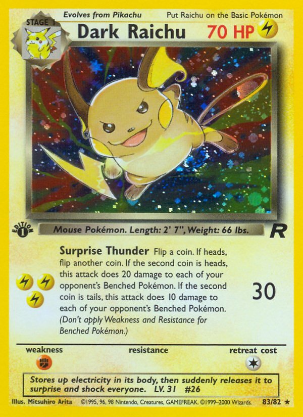 Pokemon | Dark Raichu (83/82) [Team Rocket 1st Edition] | The Nerd Merchant