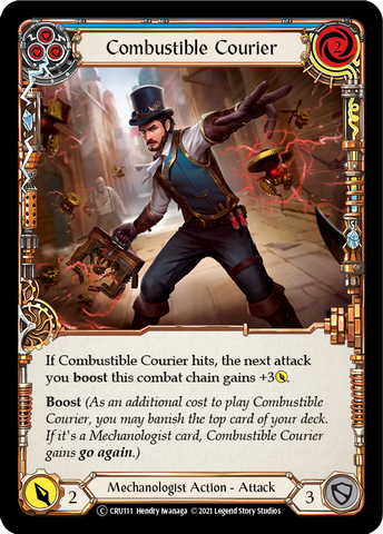 Flesh and Blood TCG | Combustible Courier (Blue) [U-CRU111] (Crucible of War Unlimited)  Unlimited Normal | The Nerd Merchant