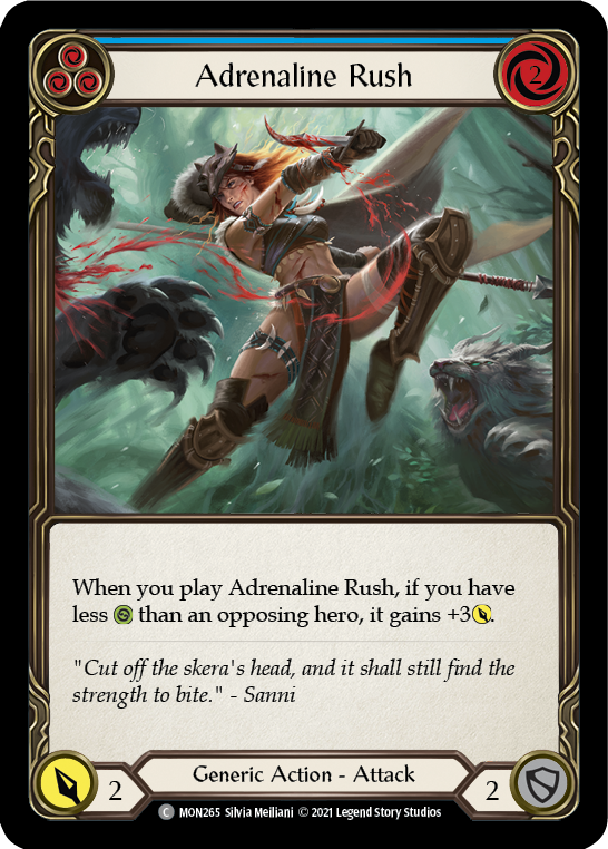 Flesh and Blood TCG | Adrenaline Rush (Blue) [MON265-RF] (Monarch)  1st Edition Rainbow Foil | The Nerd Merchant