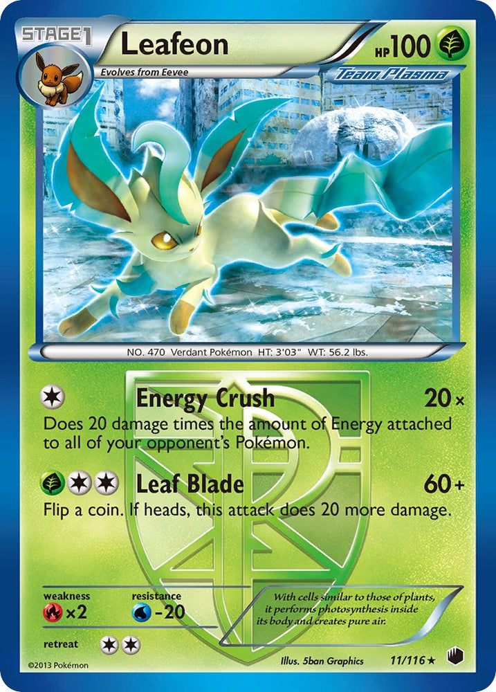 Pokemon | Leafeon (11/116) (Theme Deck Exclusive) [Black & White: Plasma Freeze] | The Nerd Merchant