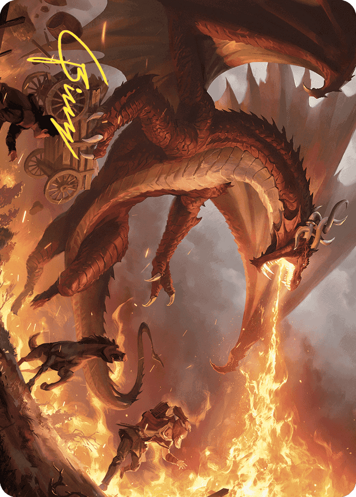Magic | Realm-Scorcher Hellkite Art Card (Gold-Stamped Signature) [Wilds of Eldraine Art Series] | The Nerd Merchant