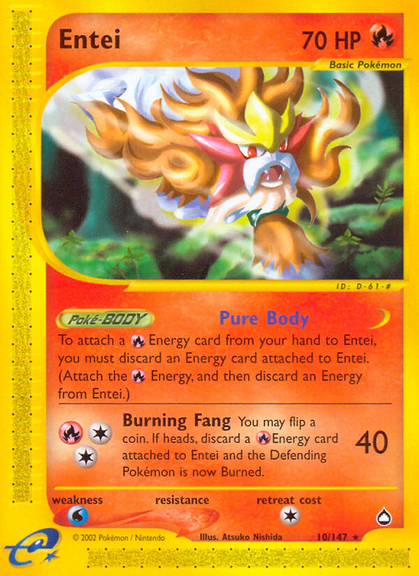 Pokemon | Entei (10/147) [Aquapolis] | The Nerd Merchant