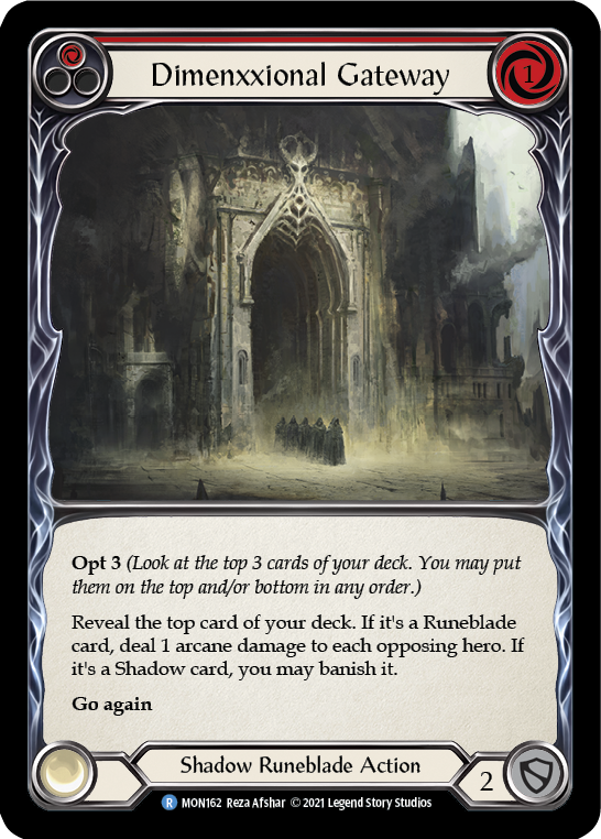Flesh and Blood TCG | Dimenxxional Gateway (Red) [MON162-RF] (Monarch)  1st Edition Rainbow Foil | The Nerd Merchant