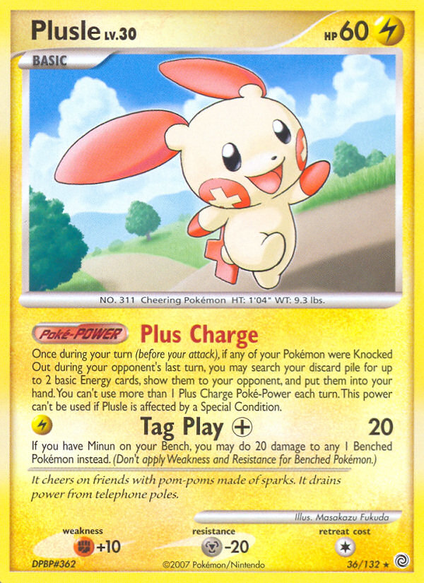 Pokemon | Plusle (36/132) [Diamond & Pearl: Secret Wonders] | The Nerd Merchant
