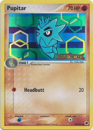 Pokemon | Pupitar (58/101) (Stamped) [EX: Dragon Frontiers] | The Nerd Merchant