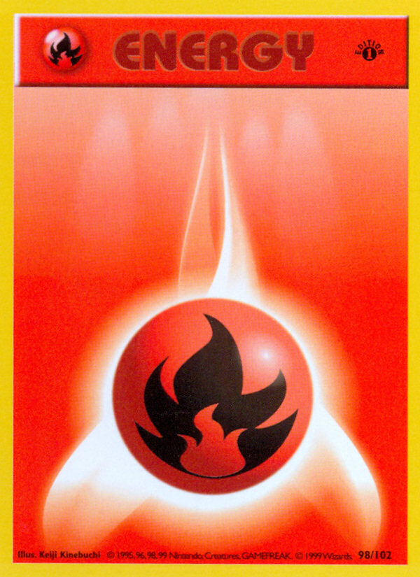 Pokemon | Fire Energy (98/102) (Shadowless) [Base Set 1st Edition] | The Nerd Merchant)