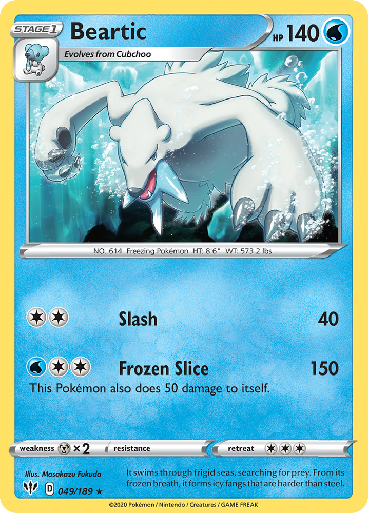 Pokemon | Beartic (049/189) [Sword & Shield: Darkness Ablaze] | The Nerd Merchant