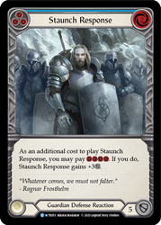 Flesh and Blood TCG | Staunch Response (Blue) [U-WTR053] (Welcome to Rathe Unlimited)  Unlimited Rainbow Foil | The Nerd Merchant