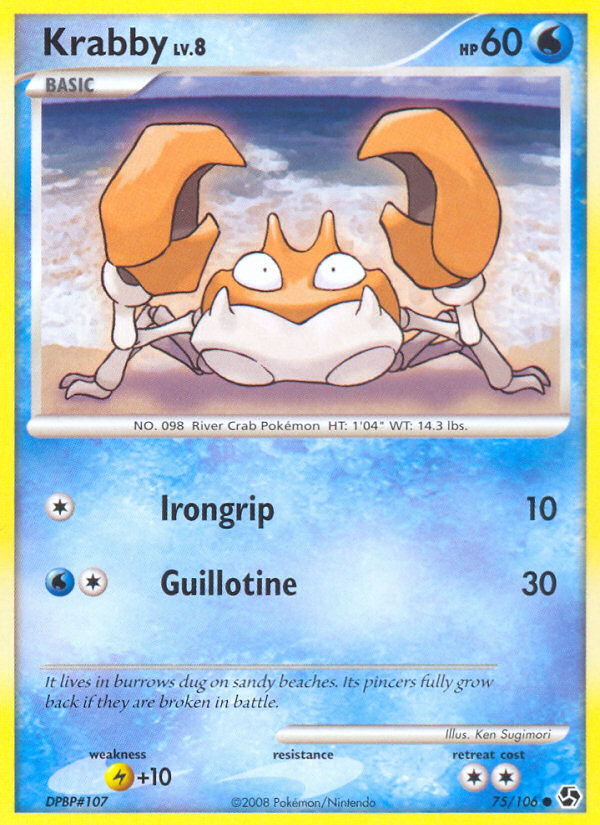 Pokemon | Krabby (75/106) [Diamond & Pearl: Great Encounters] | The Nerd Merchant